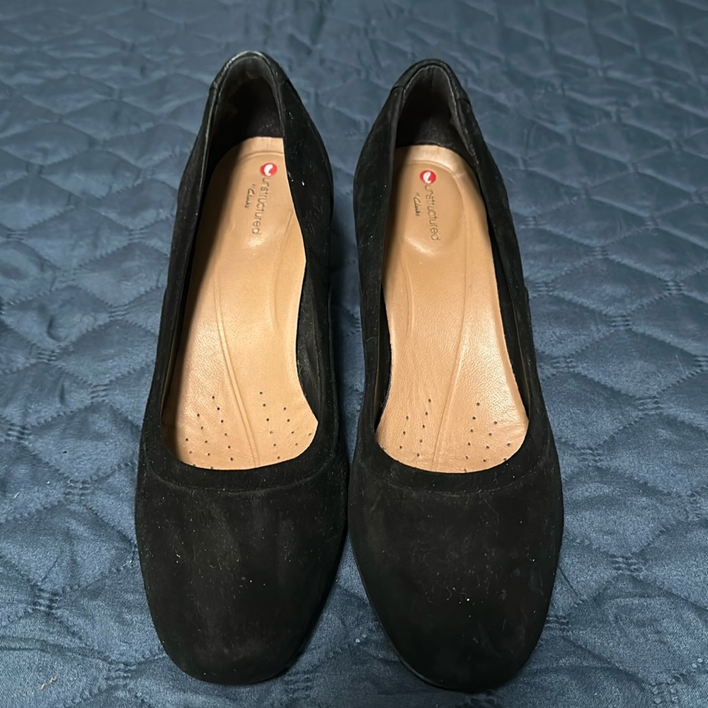 CLarks suede heels